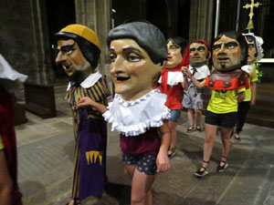 Corpus 2017. Assaig del ball de l'Àliga a la nau de la Catedral de Santa Maria