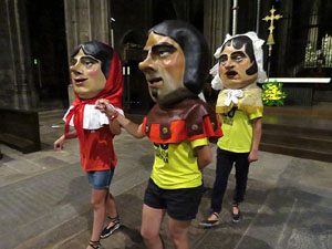 Corpus 2017. Assaig del ball de l'Àliga a la nau de la Catedral de Santa Maria