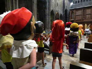 Corpus 2017. Assaig del ball de l'Àliga a la nau de la Catedral de Santa Maria