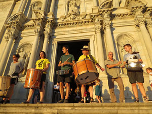 Corpus 2017. Assaig del ball de l'Àliga a la nau de la Catedral de Santa Maria