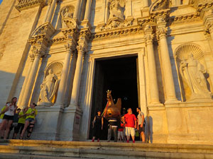 Corpus 2017. Assaig del ball de l'Àliga a la nau de la Catedral de Santa Maria