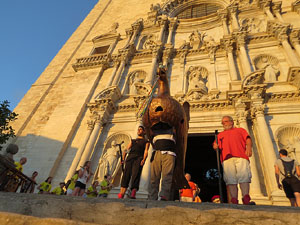 Corpus 2017. Assaig del ball de l'Àliga a la nau de la Catedral de Santa Maria