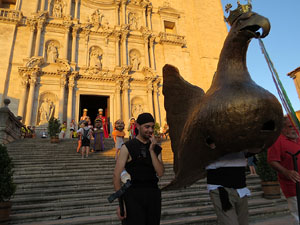Corpus 2017. Assaig del ball de l'Àliga a la nau de la Catedral de Santa Maria