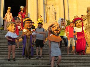 Corpus 2017. Assaig del ball de l'Àliga a la nau de la Catedral de Santa Maria