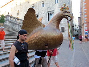 Corpus 2017. Assaig del ball de l'Àliga a la nau de la Catedral de Santa Maria
