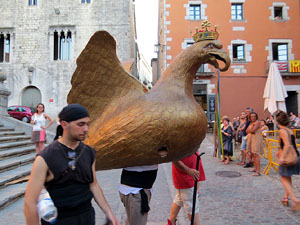 Corpus 2017. Assaig del ball de l'Àliga a la nau de la Catedral de Santa Maria