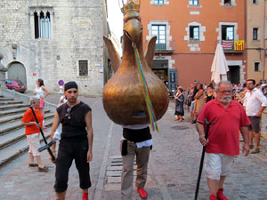 Corpus 2017. Assaig del ball de l'Àliga a la nau de la Catedral de Santa Maria