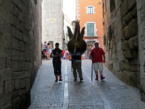 Corpus 2017. Assaig del ball de l'Àliga a la nau de la Catedral de Santa Maria