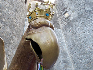 Corpus 2017. Assaig del ball de l'Àliga a la nau de la Catedral de Santa Maria