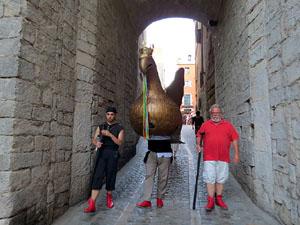 Corpus 2017. Assaig del ball de l'Àliga a la nau de la Catedral de Santa Maria