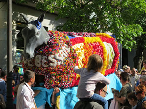 Festes de Primavera de Girona 2017. Cercavila de mulasses amb la Mula Baba i l'Ase de Bessan