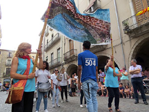 Arribada a Girona de la Flama del Canigó 2017