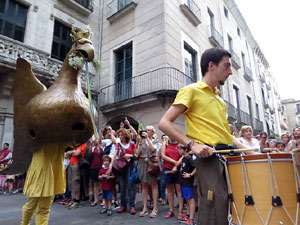 Arribada a Girona de la Flama del Canigó 2017