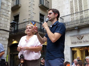 Arribada a Girona de la Flama del Canigó 2017