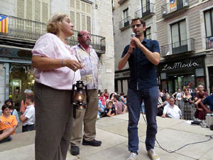 Arribada a Girona de la Flama del Canigó 2017