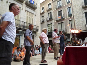 Arribada a Girona de la Flama del Canigó 2017