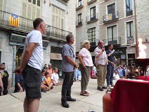 Arribada a Girona de la Flama del Canigó 2017