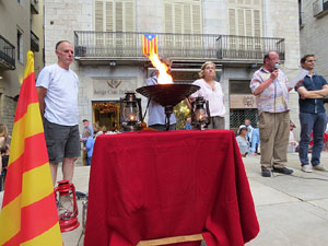 Arribada a Girona de la Flama del Canigó 2017