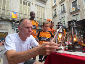 Arribada a Girona de la Flama del Canigó 2017