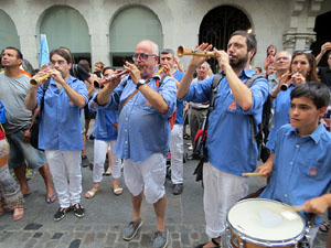Arribada a Girona de la Flama del Canigó 2017