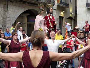 Arribada a Girona de la Flama del Canigó 2017