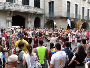 Arribada a Girona de la Flama del Canigó 2017
