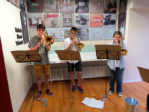 Nit dels Museus 2017. Quartet de trombons i tuba a la Casa Masó