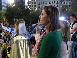 Concentració a la plaça de la Constitució convocada per la plataforma Girona Vota a favor del Referèndum