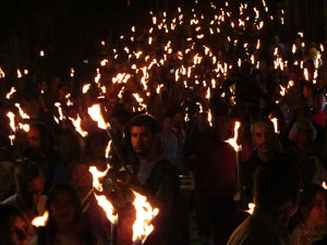 Diada Nacional 2017. XI Marxa de Torxes de Girona pels carrers del Barri Vell de Girona