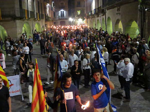 Diada Nacional 2017. XI Marxa de Torxes de Girona pels carrers del Barri Vell de Girona