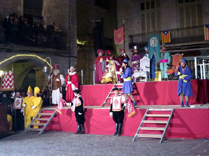 La Cavalcada de Reis 2018. Arribada del seguici a la plaça del Vi