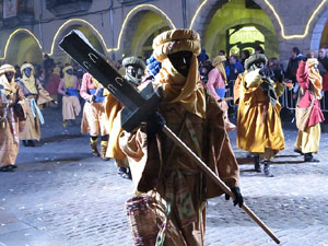 La Cavalcada de Reis 2018. Arribada del seguici a la plaça del Vi