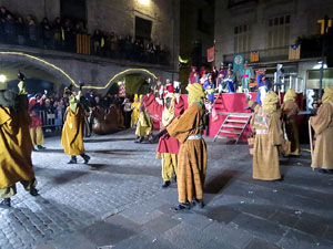 La Cavalcada de Reis 2018. Arribada del seguici a la plaça del Vi