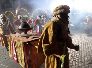 La Cavalcada de Reis 2018. Arribada del seguici a la plaça del Vi