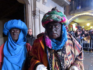 La Cavalcada de Reis 2018. Arribada del seguici a la plaça del Vi