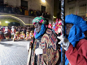 La Cavalcada de Reis 2018. Arribada del seguici a la plaça del Vi