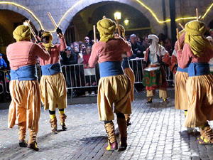 La Cavalcada de Reis 2018. Arribada del seguici a la plaça del Vi