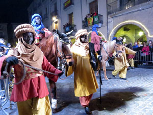 La Cavalcada de Reis 2018. Arribada del seguici a la plaça del Vi