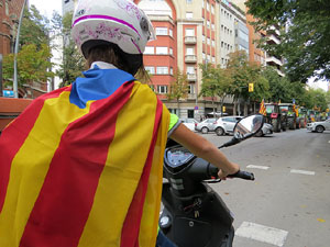 Marxa pagesa. Concentraci&oacute; de 500 tractors als carrers de Girona