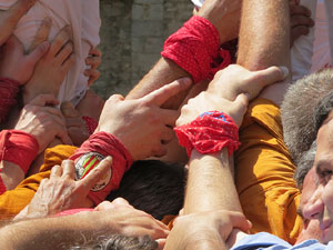 Temps de Flors 2018. Diada Castellera a la pla&ccedil;a de Sant Feliu amb els Marrecs de Salt, els Xics de Granollers, i els Sagals d�Osona