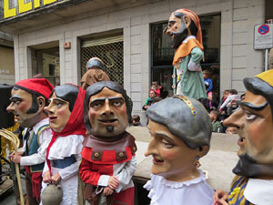 Fires 2018. Passejada amb els capgrossos de la ciutat i Fal·lera Gironina