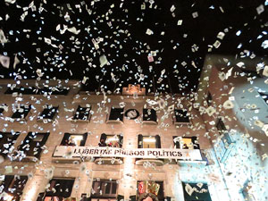 Fires 2018. Preg&oacute; de Fires. Balls de l'&Agrave;liga i els gegants de la ciutat