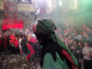 Fires 2018. Preg&oacute; de Fires. Balls de l'&Agrave;liga i els gegants de la ciutat