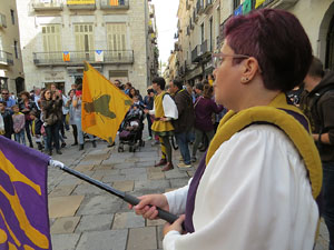 Fires de Sant Narc&iacute;s 2018. Toc de rams. Canvi dels rams de flors de les gegantes de Girona