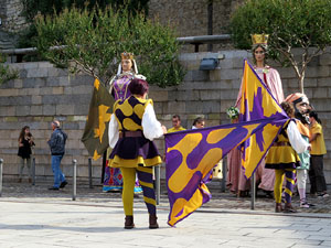 Fires de Sant Narc&iacute;s 2018. Toc de rams. Canvi dels rams de flors de les gegantes de Girona