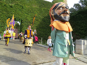 Fires de Sant Narc&iacute;s 2018. Toc de rams. Canvi dels rams de flors de les gegantes de Girona