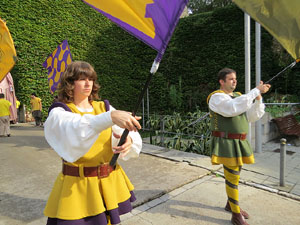 Fires de Sant Narc&iacute;s 2018. Toc de rams. Canvi dels rams de flors de les gegantes de Girona