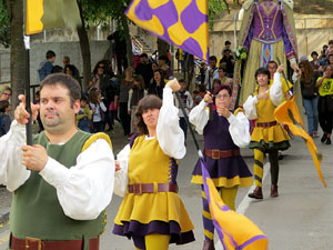 Fires de Sant Narc&iacute;s 2018. Toc de rams. Canvi dels rams de flors de les gegantes de Girona