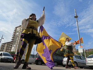 Fires de Sant Narc&iacute;s 2018. Toc de rams. Canvi dels rams de flors de les gegantes de Girona