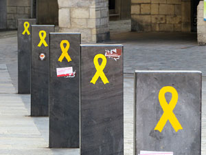 21F Vaga general. Enllaçada convocada per ANC Girona a la plaça Catalunya